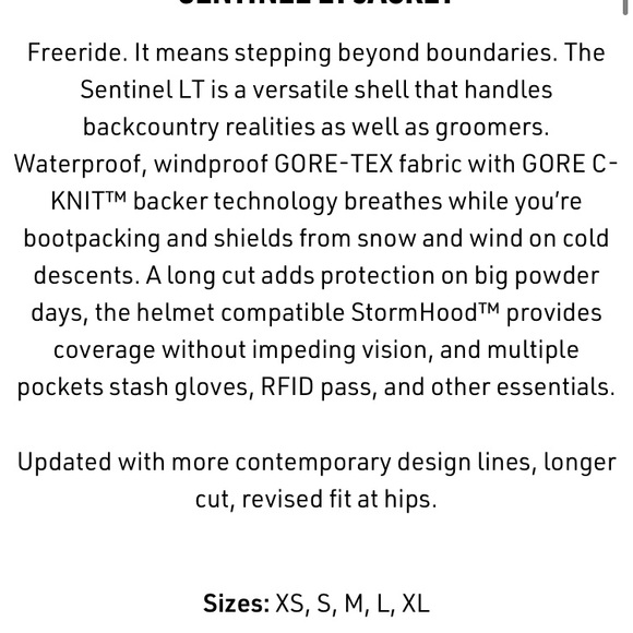 Arcteryx sentinel LT - Picture 6 of 7